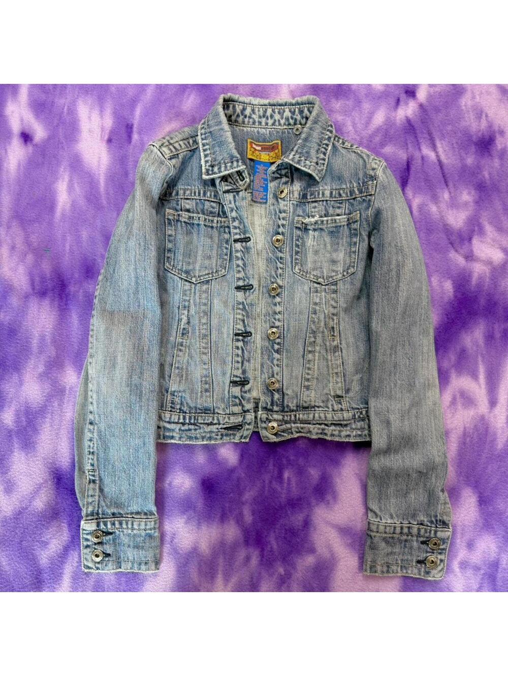 Blue Asphalt vtg y2k denim jacket distressed